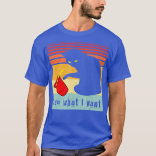 Tu, was ich Vintage Black Cat Red Cup Funny Gewoll T-Shirt