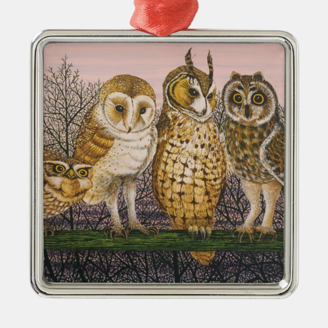 Tu-Whit Tu-whooing Ornament Aus Metall (Vorne)