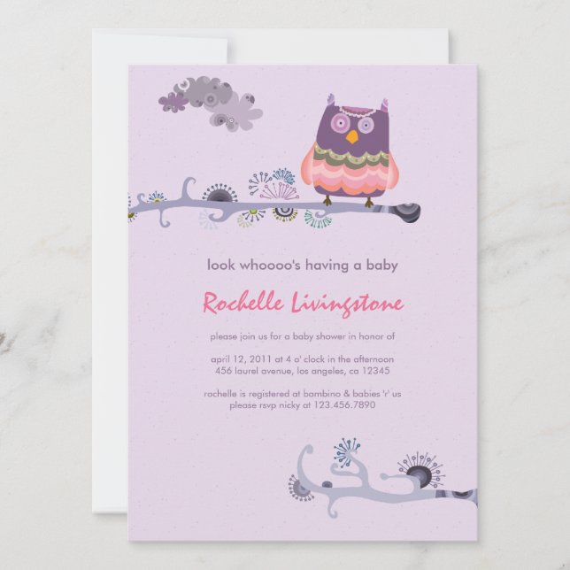 Tu whit whooo Baby shower Invitation (Devant)