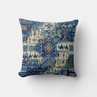 Tuareg Tifinagh Patchwork-Wurfkissen | Saharagebie Kissen