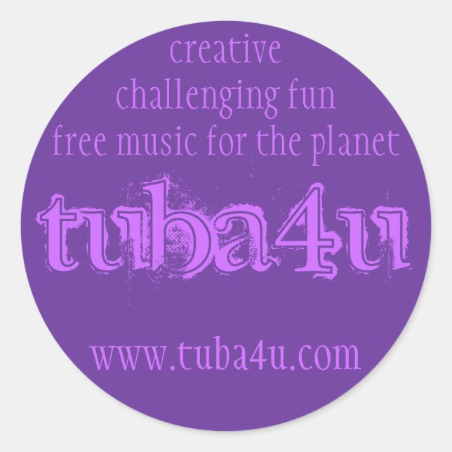 Tuba4u #2 runder aufkleber (Vorderseite)