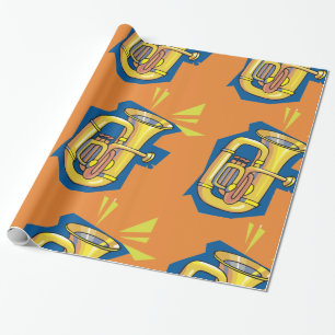 Tuba Blechblasinstrument Helle Musik Band Geschenkpapier