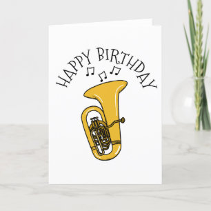 Tuba carte d'anniversaire Tubaist musicien en lait
