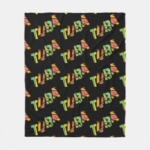Tuba Cracked Text Fleecedecke