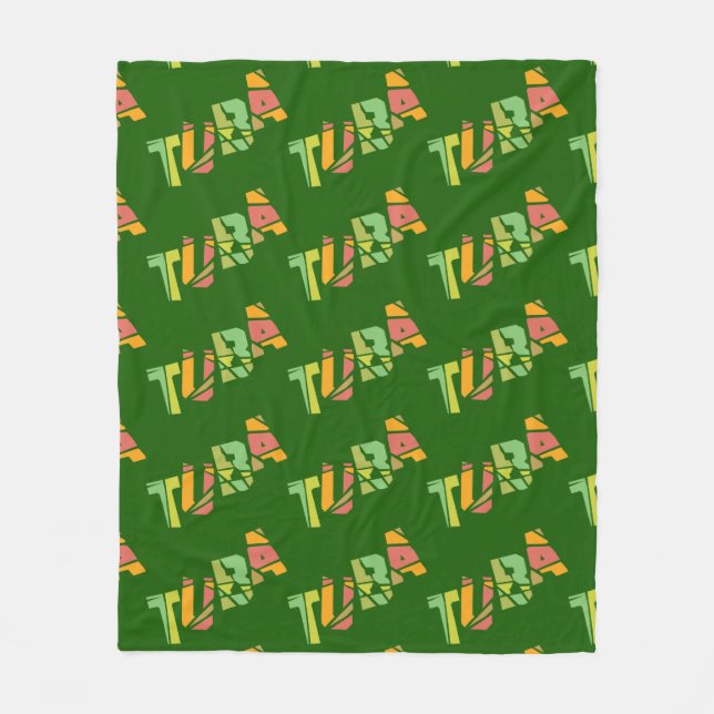 Tuba Cracked Text Fleecedecke (Vorderseite)