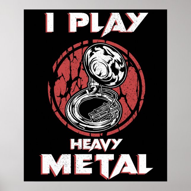 Tuba gibt Sousaphon, eine Band für Heavy Metal Mar Poster (Vorne)