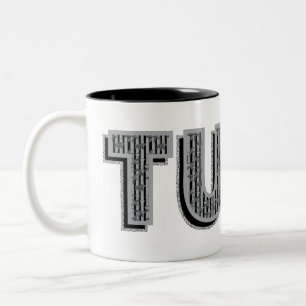 Tuba Grauer Gemusterter Text Zweifarbige Tasse