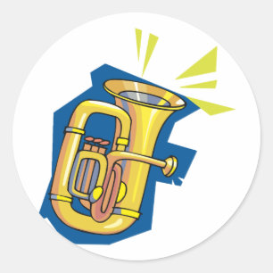 Tuba-Instrument-Aufkleber Runder Aufkleber