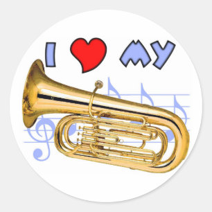 Tuba-Liebe Runder Aufkleber