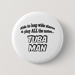 Tuba Man - Music Superhero Button