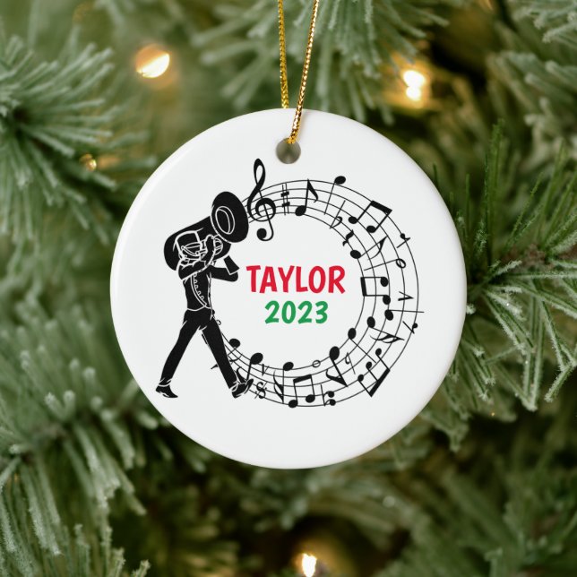 Tuba Marching Band Ornement de Noël (Arbre)