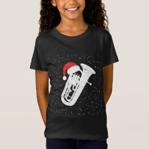 Tuba mit dem Hut des Weihnachtsmanns für Musiker W T-Shirt