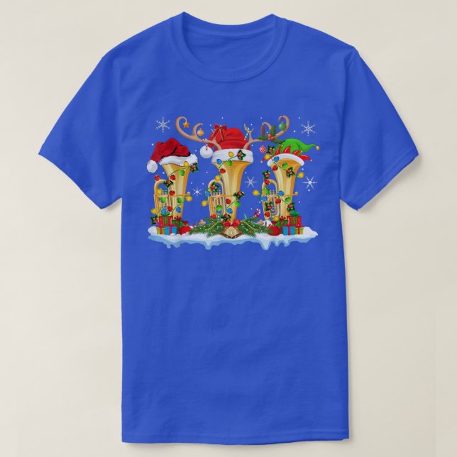 Tuba Music Lover Xmas Lighting Funny Tuba Christma T-Shirt (Design vorne)