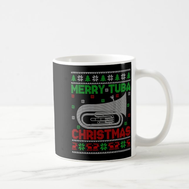 Tuba Music Lover Xmas Lighting Ugly Merry Tuba Chr Kaffeetasse (Rechts)
