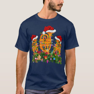 Tuba Music Lover Xmas Lighting Weihnachtsmannmütze T-Shirt