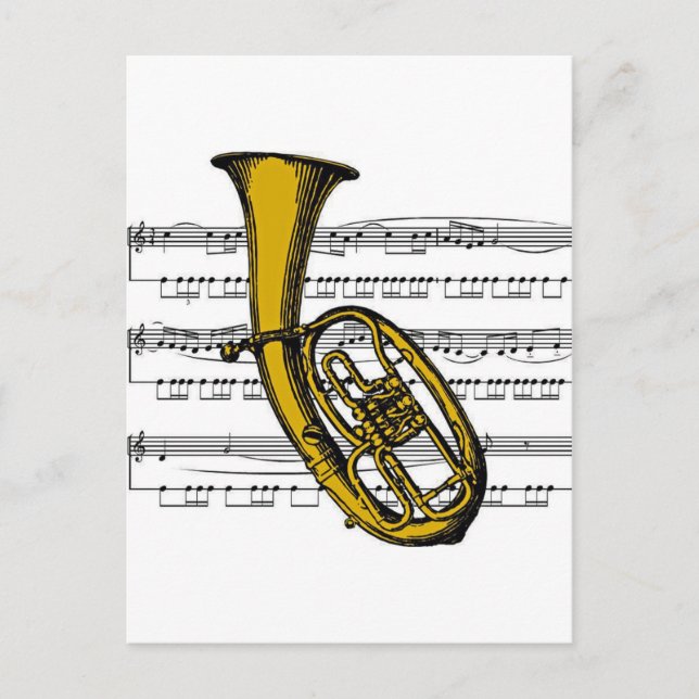 Tuba musical 04 B Postkarte (Vorderseite)