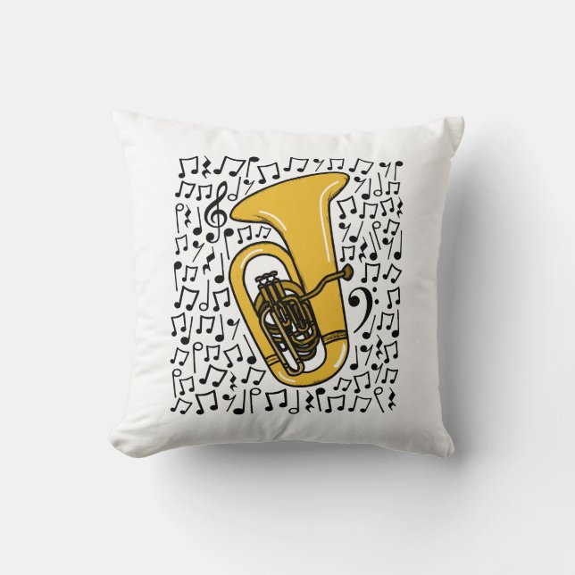 Tuba Musical Notes Tubaist Brass Musician Kissen (Vorderseite)