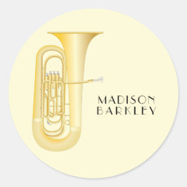 Tuba Musician Band Enseignant Oval Sticker