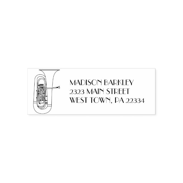 Tuba Musician Band Lehrer Selbstfarbige Briefmarke Permastempel (Design)