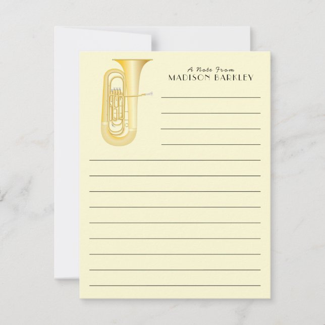 Tuba Musician Band Teacher Danke Karte (Vorderseite)