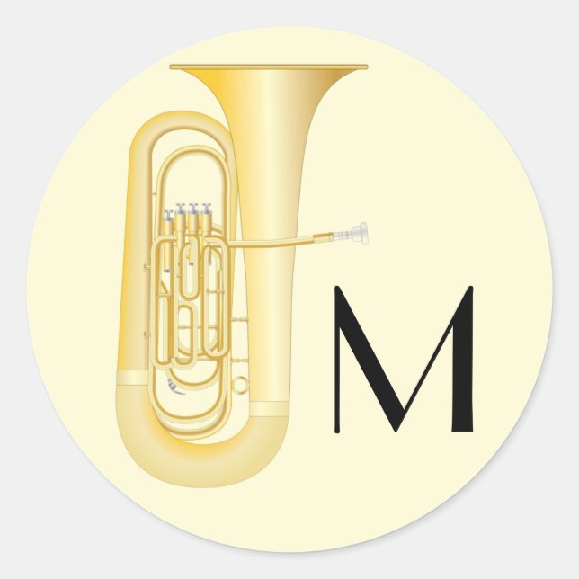 Tuba musicien de bande enseignant Sticker classiqu (Devant)