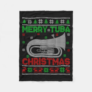 Tuba-Musikliebhaber Weihnachtsbeleuchtung Hässlich Fleecedecke