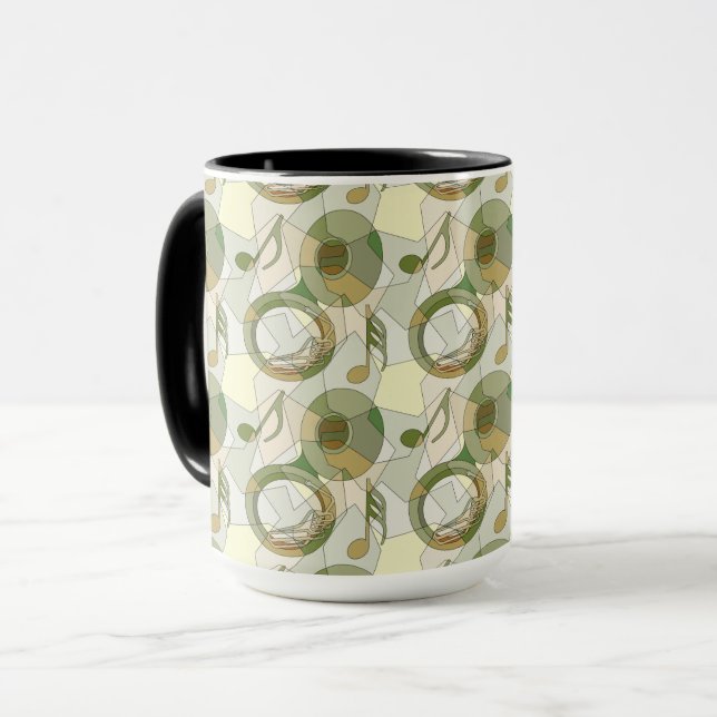 Tuba Musiknote Fragments Tasse (Vorderseite Links)