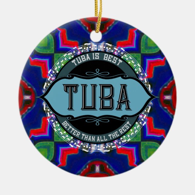 Tuba-Musiknote Keramik Ornament (Vorne)