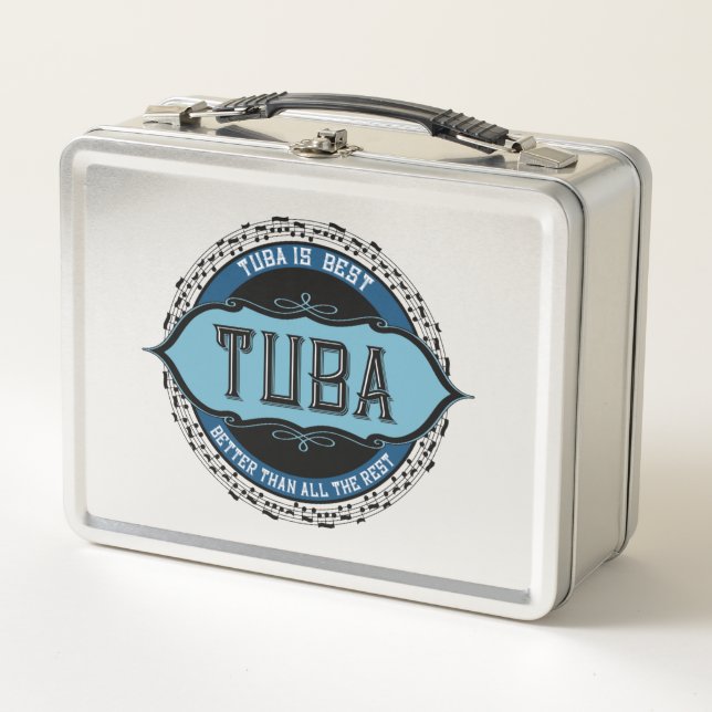 Tuba-Musiknote Metall Brotdose (Vorderseite)