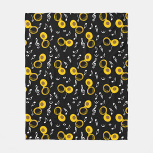 Tuba Musiknotens Pattern Fleecedecke