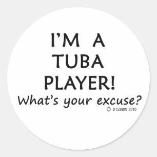 Tuba Player Entschuldigung Runder Aufkleber