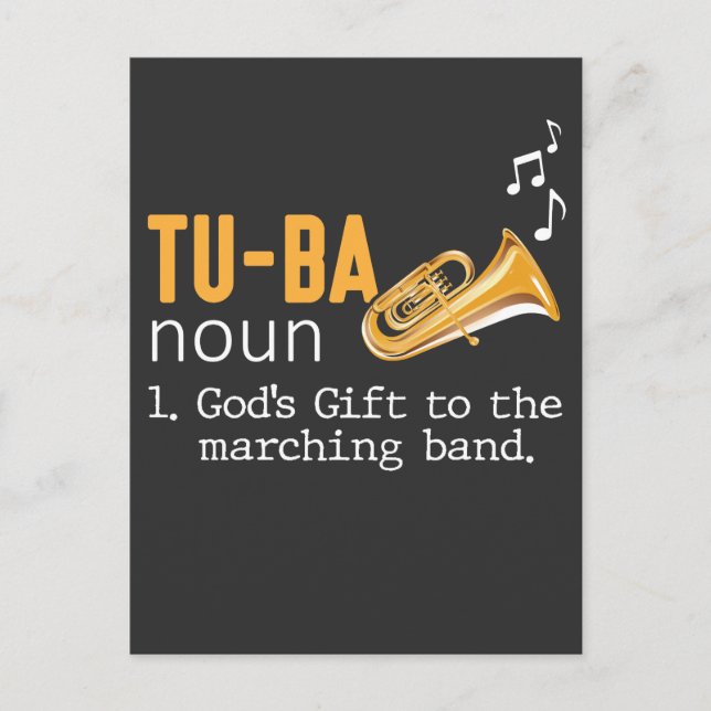 Tuba Player Marching Wind Instrument Musiker Postkarte (Vorderseite)