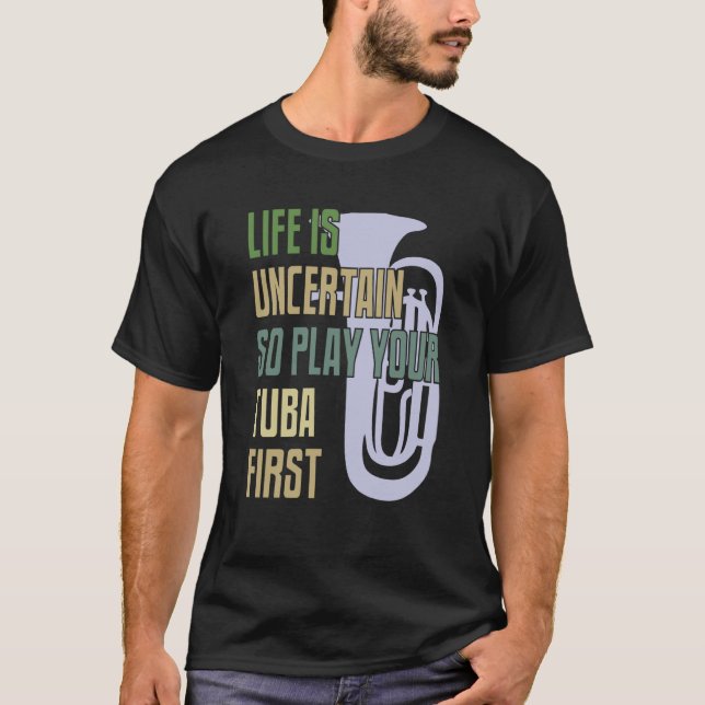 Tuba Player Retro Style T-Shirt (Vorderseite)