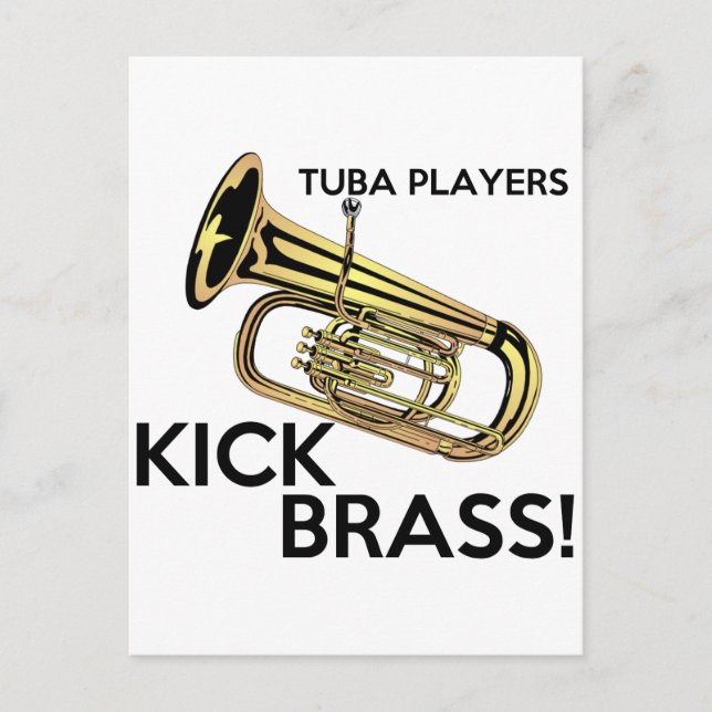 Tuba Players Kick Brass Postkarte (Vorderseite)