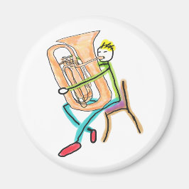 Tuba Playing Stickman Magnet