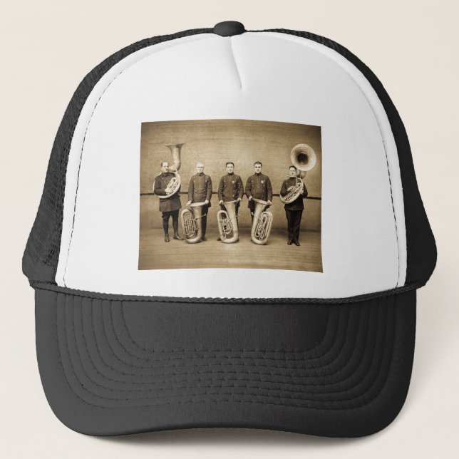 Tuba-Polizisten (Sepia) Truckerkappe (Vorderseite)