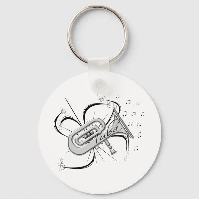 Tuba Silver und Notes Schlüsselanhänger (Vorderseite)