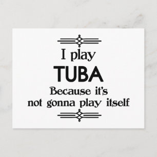 Tuba - Spielt sich selbst lustige Deco-Musik Postkarte