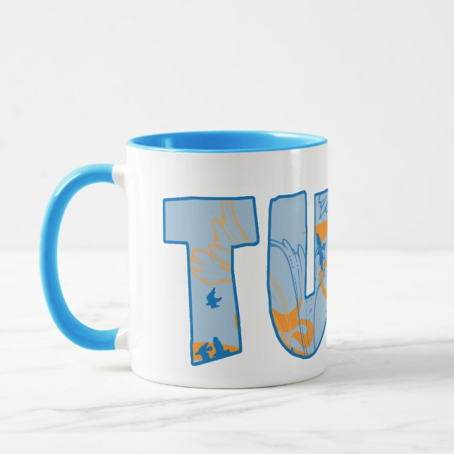 Tuba Text Pattern Abstrakte Kunstmusik Geschenk Tasse (Links)