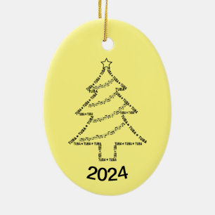Tuba Text Weihnachtsbaum Keramik Ornament