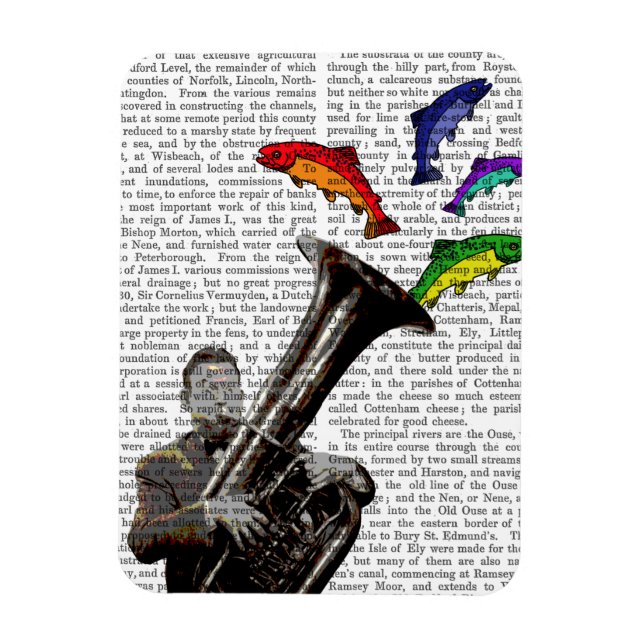 Tuba und Fisch Magnet (Vertikal)