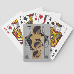 Tuba und Musiknoten Spielkarten