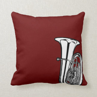 Tuba-Wurfs-Kissen-Durchschlag von Hochrot Kissen