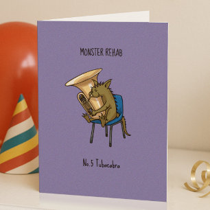 Tubacabra Tuba-Spieler Chupacabra Wortspiel Kunstw Karte