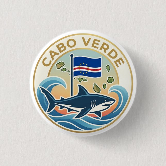 Tubarões Azuis - Cabo Verde Button (Vorderseite)