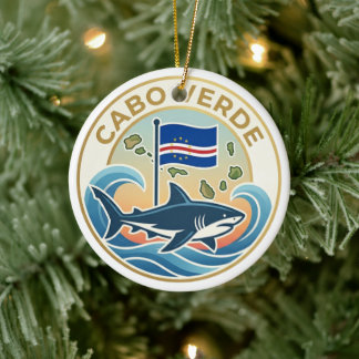 Tubarões Azuis - Cabo Verde Keramik Ornament