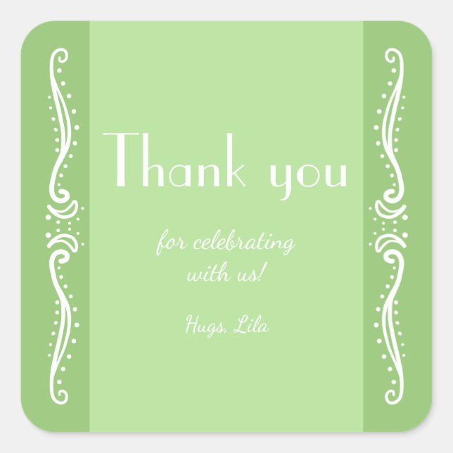 Tuberose Blätter Personalisierte Party Stickers (Vorderseite)