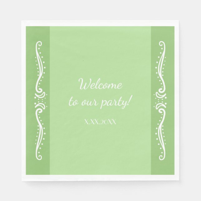 Tuberose Blätter Personalisiertes Party Papier Nap Serviette (Vorderseite)