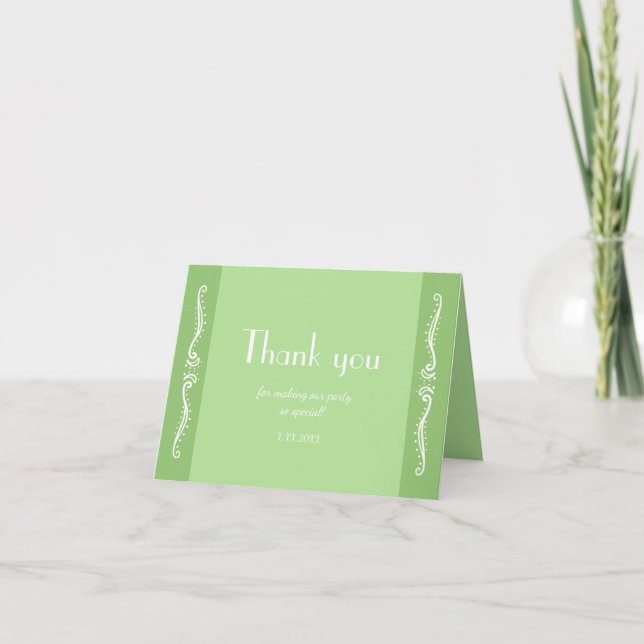 Tuberose Blätter Personalisiertes Party Vielen Dan Dankeskarte (Vorderseite)