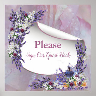 Tuberose & Lavender Blooms Poster